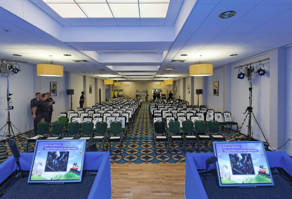 Keele Hall Ballroom in theatre layout